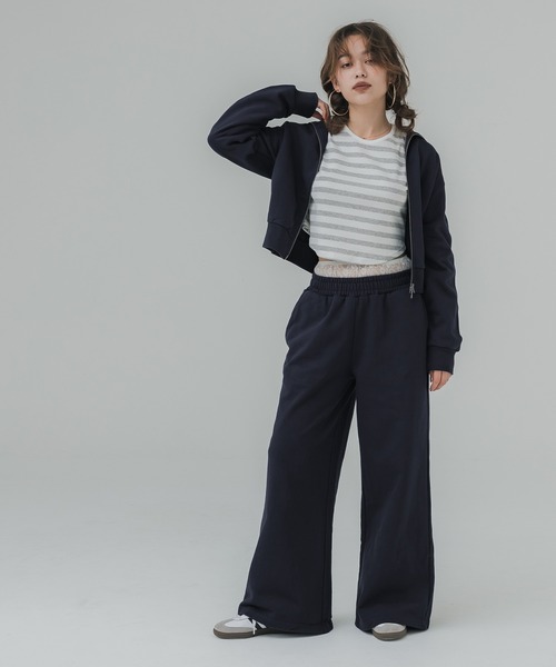 coca(coca)(コカ)の「【WEB限定セール】レースレイヤードドッキング スウェットパンツ(スウェットパンツ・レディース・ネイビー/グレー・L/M)」の10枚目の写真