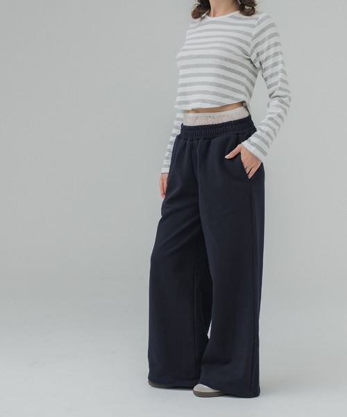 coca(coca)(コカ)の「【WEB限定セール】レースレイヤードドッキング スウェットパンツ(スウェットパンツ・レディース・ネイビー/グレー・L/M)」の13枚目の写真