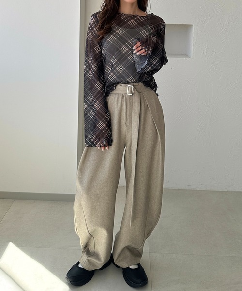 apres jour clair(アプレジュールクレア)の「【apres jour clair】チェックシアーインナー(Tシャツ/カットソー・レディース・グリーン系その他/ブラック系その他/ブラウン系その他・フリー/X-LARGE)」の22枚目の写真