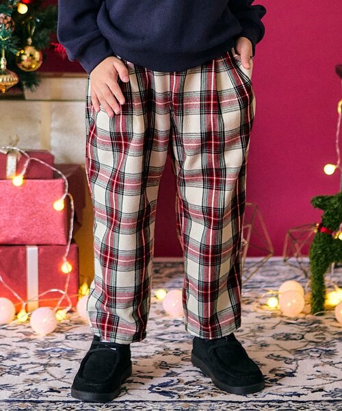 セール】【リンク】無地・チェック柄タックパンツ（その他パンツ