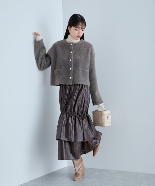 VIS（ビス）の「ラビットタッチメタルボタンカーディガン（カーディガン/ボレロ・レディース・オフホワイト/ブラウン/ネイビー・FREE）」の8枚目の写真