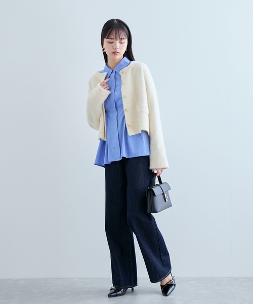 VIS（ビス）の「ラビットタッチメタルボタンカーディガン（カーディガン/ボレロ・レディース・オフホワイト/ブラウン/ネイビー・FREE）」の7枚目の写真