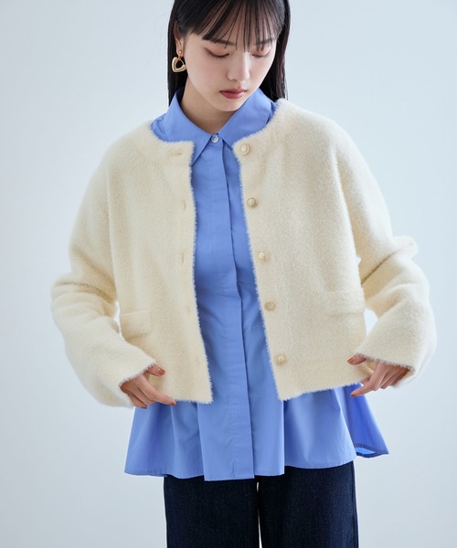 VIS（ビス）の「ラビットタッチメタルボタンカーディガン（カーディガン/ボレロ・レディース・オフホワイト/ブラウン/ネイビー・FREE）」の17枚目の写真