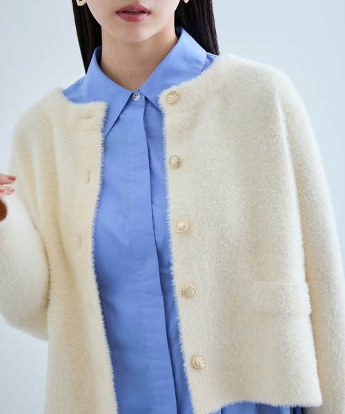 VIS（ビス）の「ラビットタッチメタルボタンカーディガン（カーディガン/ボレロ・レディース・オフホワイト/ブラウン/ネイビー・FREE）」の16枚目の写真