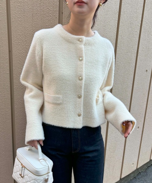 VIS（ビス）の「ラビットタッチメタルボタンカーディガン（カーディガン/ボレロ・レディース・オフホワイト/ブラウン/ネイビー・FREE）」の22枚目の写真