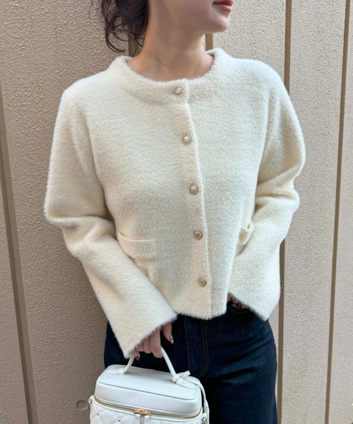 VIS（ビス）の「ラビットタッチメタルボタンカーディガン（カーディガン/ボレロ・レディース・オフホワイト/ブラウン/ネイビー・FREE）」の20枚目の写真