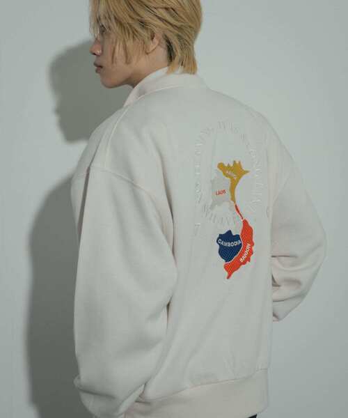 SENSE OF PLACE by URBAN RESEARCH（センスオブプレイスバイアーバンリサーチ）の「シシュウスウェットブルゾン（ブルゾン・メンズ・アイボリー/ブラック/ライトブルー・MEDIUM/LARGE）」の7枚目の写真