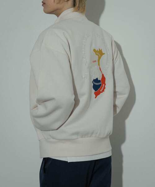 SENSE OF PLACE by URBAN RESEARCH（センスオブプレイスバイアーバンリサーチ）の「シシュウスウェットブルゾン（ブルゾン・メンズ・アイボリー/ブラック/ライトブルー・MEDIUM/LARGE）」の8枚目の写真