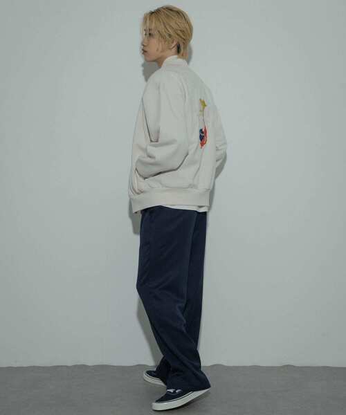 SENSE OF PLACE by URBAN RESEARCH（センスオブプレイスバイアーバンリサーチ）の「シシュウスウェットブルゾン（ブルゾン・メンズ・アイボリー/ブラック/ライトブルー・MEDIUM/LARGE）」の10枚目の写真