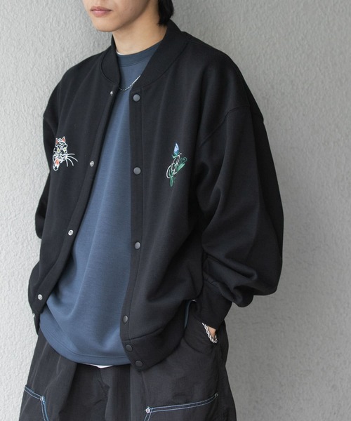 SENSE OF PLACE by URBAN RESEARCH（センスオブプレイスバイアーバンリサーチ）の「シシュウスウェットブルゾン（ブルゾン・メンズ・アイボリー/ブラック/ライトブルー・MEDIUM/LARGE）」の12枚目の写真