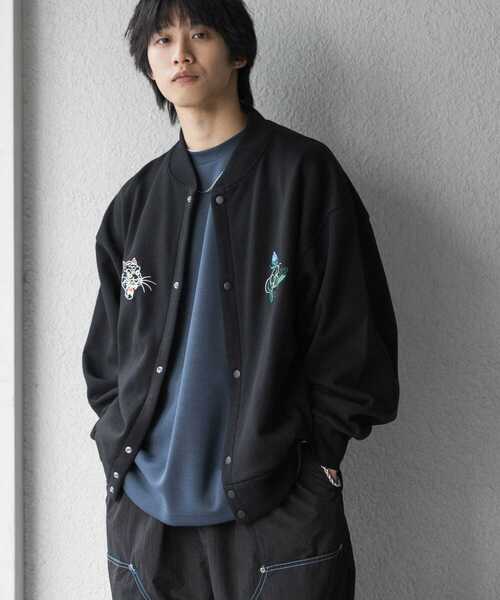 SENSE OF PLACE by URBAN RESEARCH（センスオブプレイスバイアーバンリサーチ）の「シシュウスウェットブルゾン（ブルゾン・メンズ・アイボリー/ブラック/ライトブルー・MEDIUM/LARGE）」の13枚目の写真