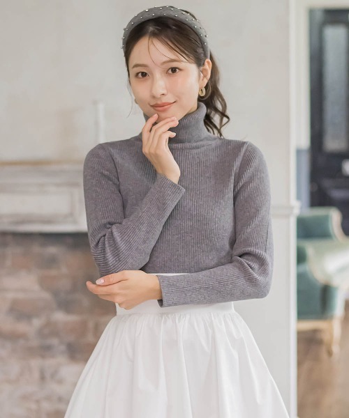 タートルリブニット≪手洗い可能≫（ニット/セーター）｜QUEENS COURT（クイーンズコート）