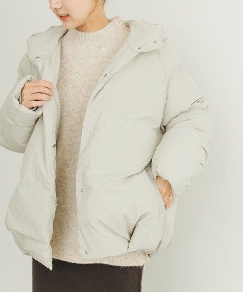 ITEMS URBANRESEARCH(アイテムズ アーバンリサーチ)の「GREENDOWNコクーンフードジャケット(ダウンジャケット/コート・レディース・ブラック/ホワイト系その他・FREE)」の9枚目の写真