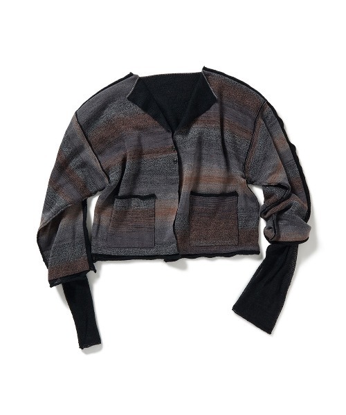 PERVERZE(パーバーズ)の「Square Double Cardigan(カーディガン/ボレロ・レディース・ブルー/ブラック・FREE)」の2枚目の写真
