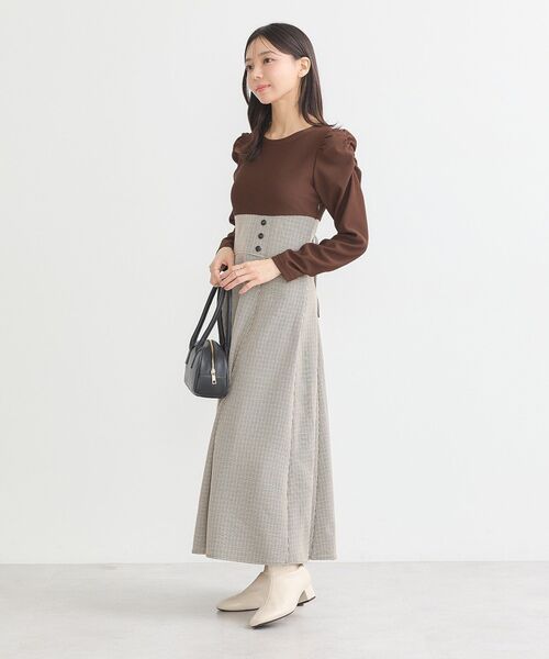 earth music&ecology(アースミュージックアンドエコロジー)の「リブカットソードッキングワンピース(ワンピース・レディース・ブラック/ブラウン・M/S)」の10枚目の写真