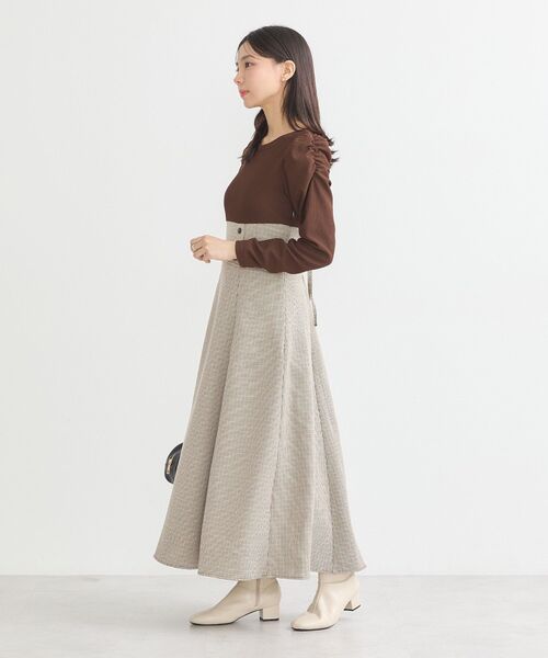 earth music&ecology(アースミュージックアンドエコロジー)の「リブカットソードッキングワンピース(ワンピース・レディース・ブラック/ブラウン・M/S)」の11枚目の写真