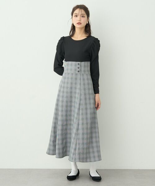 earth music&ecology(アースミュージックアンドエコロジー)の「リブカットソードッキングワンピース(ワンピース・レディース・ブラック/ブラウン・M/S)」の13枚目の写真