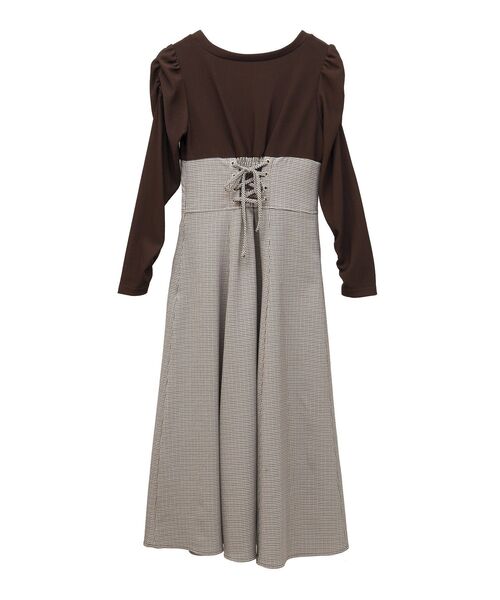 earth music&ecology(アースミュージックアンドエコロジー)の「リブカットソードッキングワンピース(ワンピース・レディース・ブラック/ブラウン・M/S)」の21枚目の写真