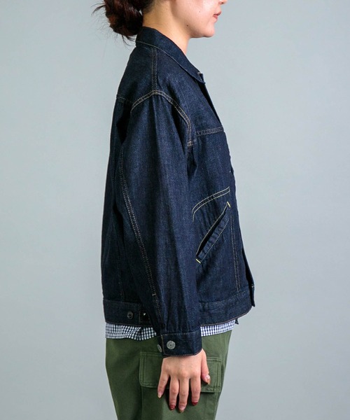 OMNIGOD womens / オムニゴッド] 7ozデニム ショートワークジャケット