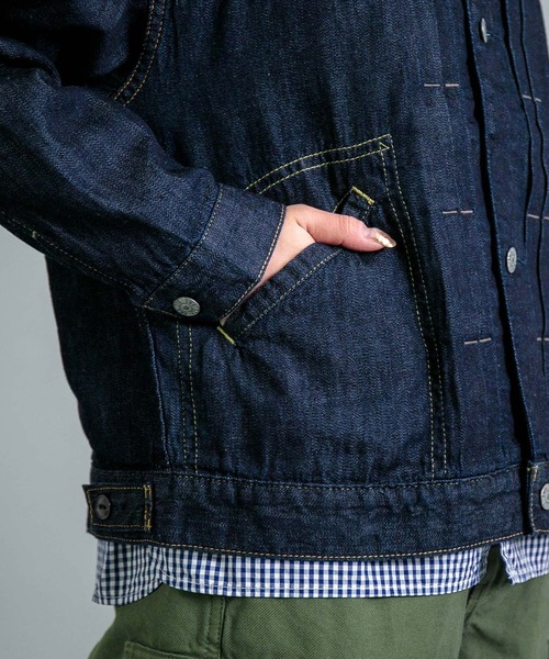 OMNIGOD（オムニゴッド）の「[OMNIGOD womens / オムニゴッド] 7ozデニム ショートワークジャケット（デニムジャケット・レディース・ワンウォッシュ・0）」の12枚目の写真