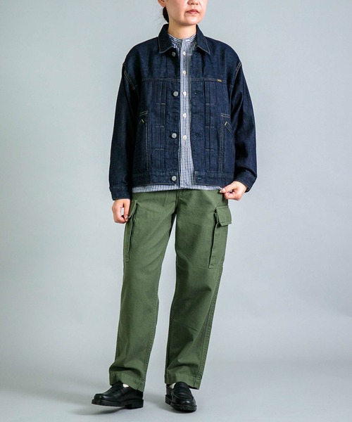 OMNIGOD（オムニゴッド）の「[OMNIGOD womens / オムニゴッド] 7ozデニム ショートワークジャケット（デニムジャケット・レディース・ワンウォッシュ・0）」の5枚目の写真