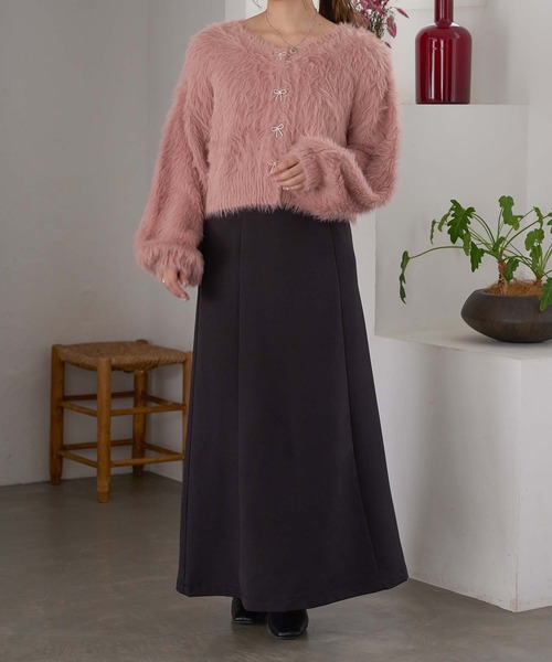 Ambre Neige（アンブルネージュ）の「2way shaggy ribbon kinit / 2wayシャギーリボンニット（ニット/セーター・レディース・ピンクベージュ/オフホワイト/チャコールグレー・FREE）」の21枚目の写真