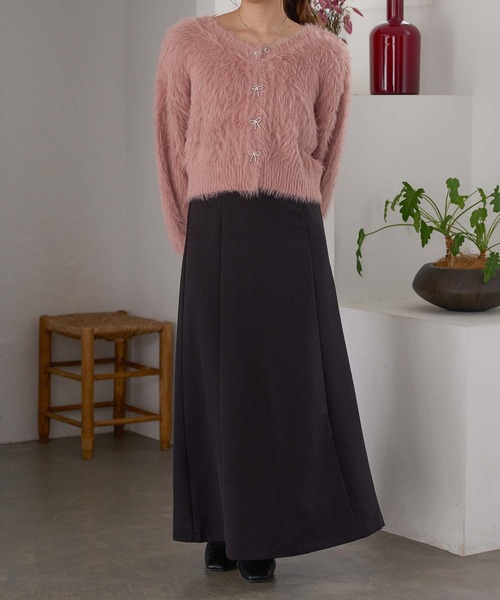 Ambre Neige（アンブルネージュ）の「2way shaggy ribbon kinit / 2wayシャギーリボンニット（ニット/セーター・レディース・ピンクベージュ/オフホワイト/チャコールグレー・FREE）」の22枚目の写真