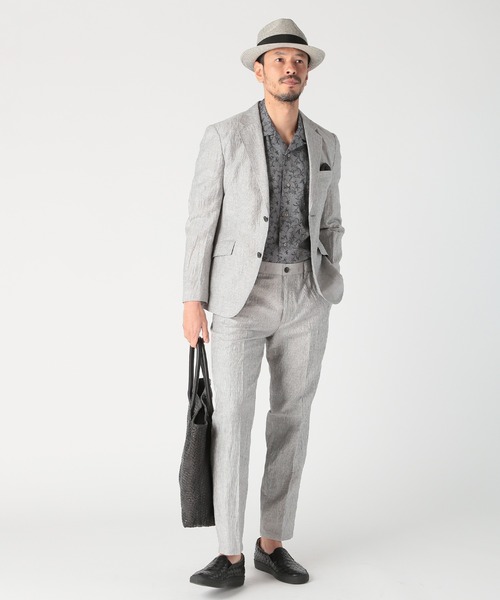 MEN'S BIGI（メンズビギ）の「コットンリネン楊柳サッカースラックスパンツ（スラックス・メンズ・ブラウン/ネイビー/グレー・03/02/01/04）」の19枚目の写真