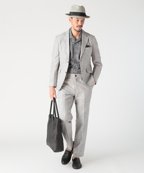 MEN'S BIGI（メンズビギ）の「コットンリネン楊柳サッカースラックスパンツ（スラックス・メンズ・ブラウン/ネイビー/グレー・03/02/01/04）」の20枚目の写真