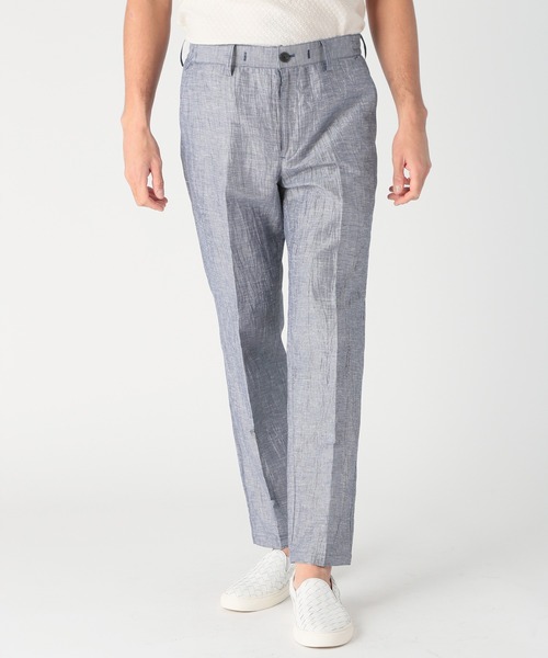 MEN'S BIGI（メンズビギ）の「コットンリネン楊柳サッカースラックスパンツ（スラックス・メンズ・ブラウン/ネイビー/グレー・03/02/01/04）」の7枚目の写真