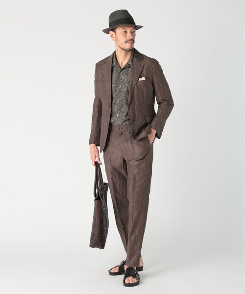 MEN'S BIGI（メンズビギ）の「コットンリネン楊柳サッカースラックスパンツ（スラックス・メンズ・ブラウン/ネイビー/グレー・03/02/01/04）」の22枚目の写真