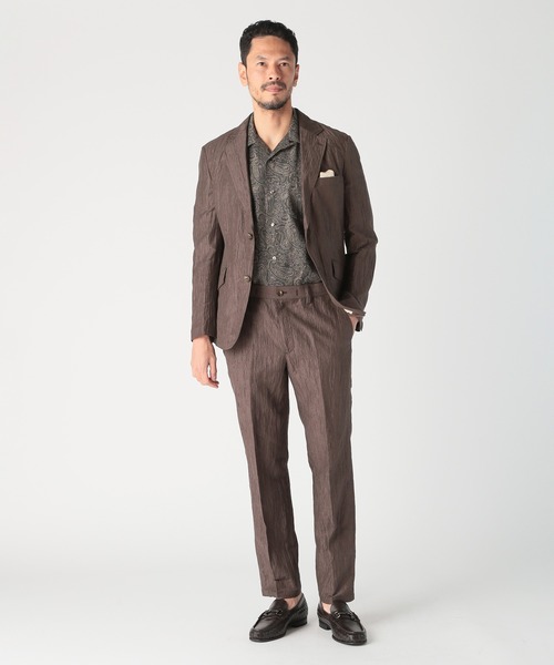 MEN'S BIGI（メンズビギ）の「コットンリネン楊柳サッカースラックスパンツ（スラックス・メンズ・ブラウン/ネイビー/グレー・03/02/01/04）」の11枚目の写真