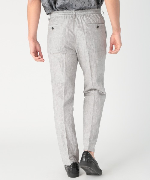 MEN'S BIGI（メンズビギ）の「コットンリネン楊柳サッカースラックスパンツ（スラックス・メンズ・ブラウン/ネイビー/グレー・03/02/01/04）」の6枚目の写真