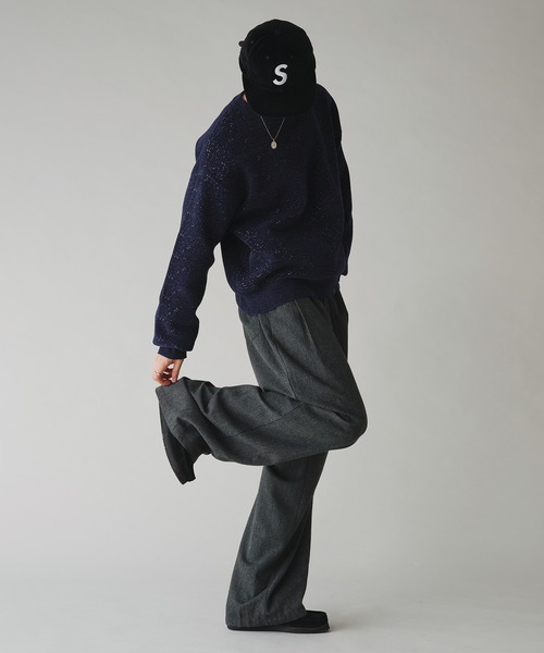 Adoon plain(アドーンプレーン)の「MALL PULLOVER KNIT/モールプルオーバーニット(ニット/セーター・メンズ・ネイビー/ボルドー・MEDIUM/LARGE)」の3枚目の写真