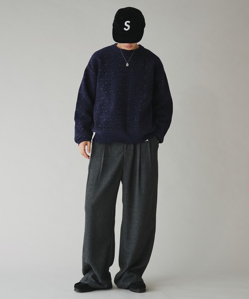 Adoon plain(アドーンプレーン)の「MALL PULLOVER KNIT/モールプルオーバーニット(ニット/セーター・メンズ・ネイビー/ボルドー・MEDIUM/LARGE)」の4枚目の写真