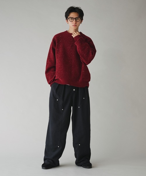 Adoon plain(アドーンプレーン)の「MALL PULLOVER KNIT/モールプルオーバーニット(ニット/セーター・メンズ・ネイビー/ボルドー・MEDIUM/LARGE)」の21枚目の写真