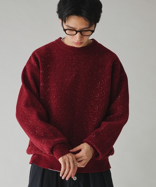 Adoon plain(アドーンプレーン)の「MALL PULLOVER KNIT/モールプルオーバーニット(ニット/セーター・メンズ・ネイビー/ボルドー・MEDIUM/LARGE)」の11枚目の写真