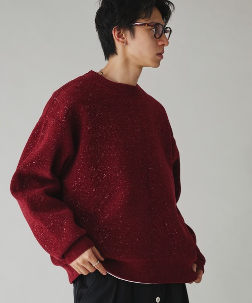 Adoon plain(アドーンプレーン)の「MALL PULLOVER KNIT/モールプルオーバーニット(ニット/セーター・メンズ・ネイビー/ボルドー・MEDIUM/LARGE)」の13枚目の写真