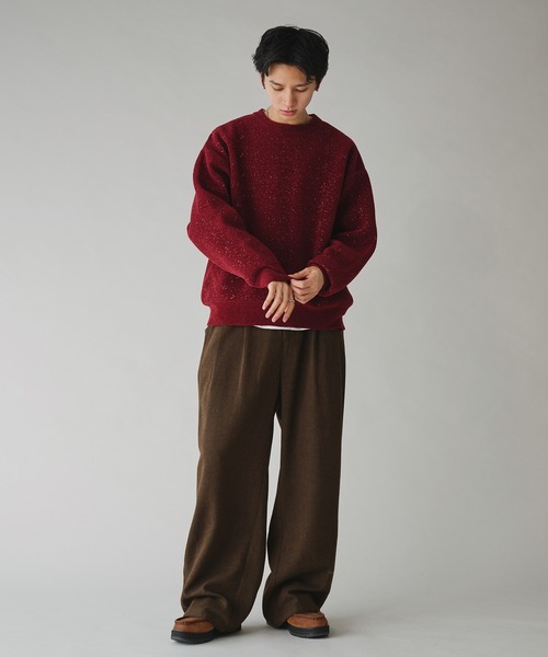 Adoon plain(アドーンプレーン)の「MALL PULLOVER KNIT/モールプルオーバーニット(ニット/セーター・メンズ・ネイビー/ボルドー・MEDIUM/LARGE)」の5枚目の写真