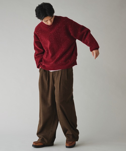 Adoon plain(アドーンプレーン)の「MALL PULLOVER KNIT/モールプルオーバーニット(ニット/セーター・メンズ・ネイビー/ボルドー・MEDIUM/LARGE)」の6枚目の写真