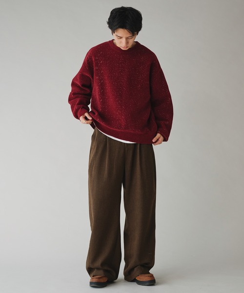Adoon plain(アドーンプレーン)の「MALL PULLOVER KNIT/モールプルオーバーニット(ニット/セーター・メンズ・ネイビー/ボルドー・MEDIUM/LARGE)」の7枚目の写真