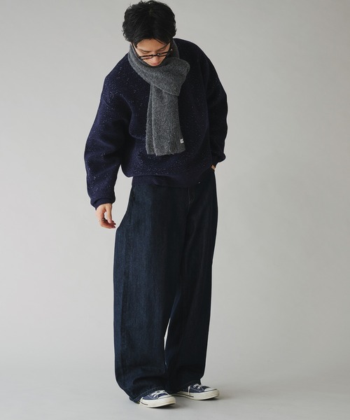 Adoon plain(アドーンプレーン)の「MALL PULLOVER KNIT/モールプルオーバーニット(ニット/セーター・メンズ・ネイビー/ボルドー・MEDIUM/LARGE)」の8枚目の写真