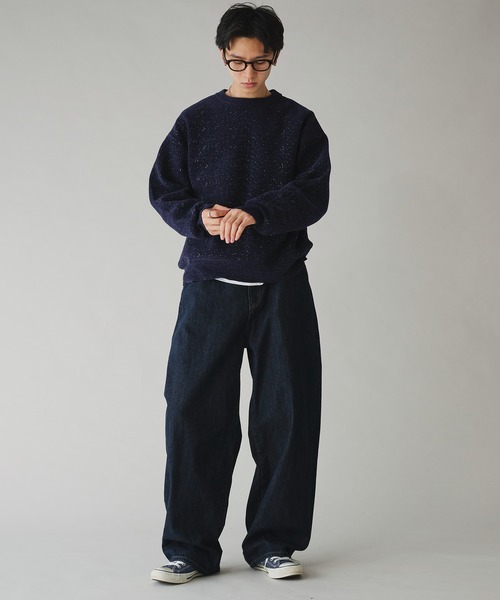 Adoon plain(アドーンプレーン)の「MALL PULLOVER KNIT/モールプルオーバーニット(ニット/セーター・メンズ・ネイビー/ボルドー・MEDIUM/LARGE)」の10枚目の写真