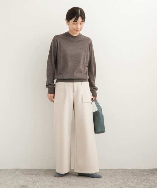 URBAN RESEARCH DOORS(アーバンリサーチドアーズ)の「カットメルトンワイドパンツ(その他パンツ・レディース・チャコールグレー/ホワイト系その他・MEDIUM)」の10枚目の写真