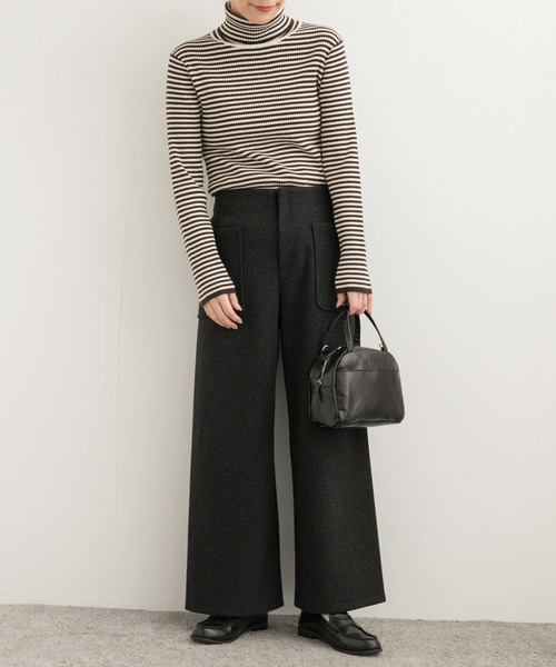 URBAN RESEARCH DOORS(アーバンリサーチドアーズ)の「カットメルトンワイドパンツ(その他パンツ・レディース・チャコールグレー/ホワイト系その他・MEDIUM)」の16枚目の写真