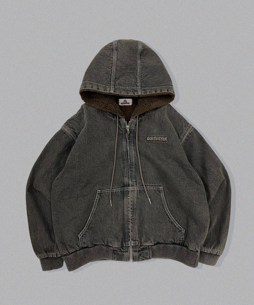 centimeter(センチメーター)の「CMT ruler boa denim hooded jacket(デニムジャケット・メンズ・インディゴブルー/ダークブラウン系/ブラック・MEDIUM/LARGE/X-LARGE)」の3枚目の写真