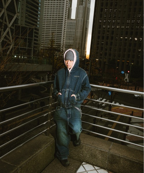centimeter(センチメーター)の「CMT ruler boa denim hooded jacket(デニムジャケット・メンズ・インディゴブルー/ダークブラウン系/ブラック・MEDIUM/LARGE/X-LARGE)」の7枚目の写真