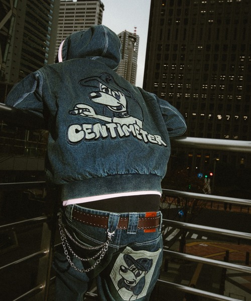 centimeter(センチメーター)の「CMT ruler boa denim hooded jacket(デニムジャケット・メンズ・インディゴブルー/ダークブラウン系/ブラック・MEDIUM/LARGE/X-LARGE)」の9枚目の写真