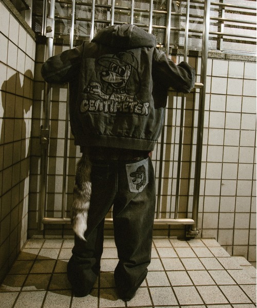 centimeter(センチメーター)の「CMT ruler boa denim hooded jacket(デニムジャケット・メンズ・インディゴブルー/ダークブラウン系/ブラック・MEDIUM/LARGE/X-LARGE)」の15枚目の写真
