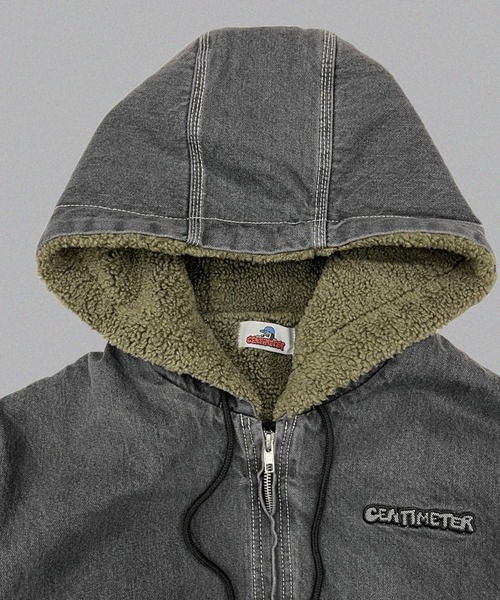 centimeter(センチメーター)の「CMT ruler boa denim hooded jacket(デニムジャケット・メンズ・インディゴブルー/ダークブラウン系/ブラック・MEDIUM/LARGE/X-LARGE)」の17枚目の写真